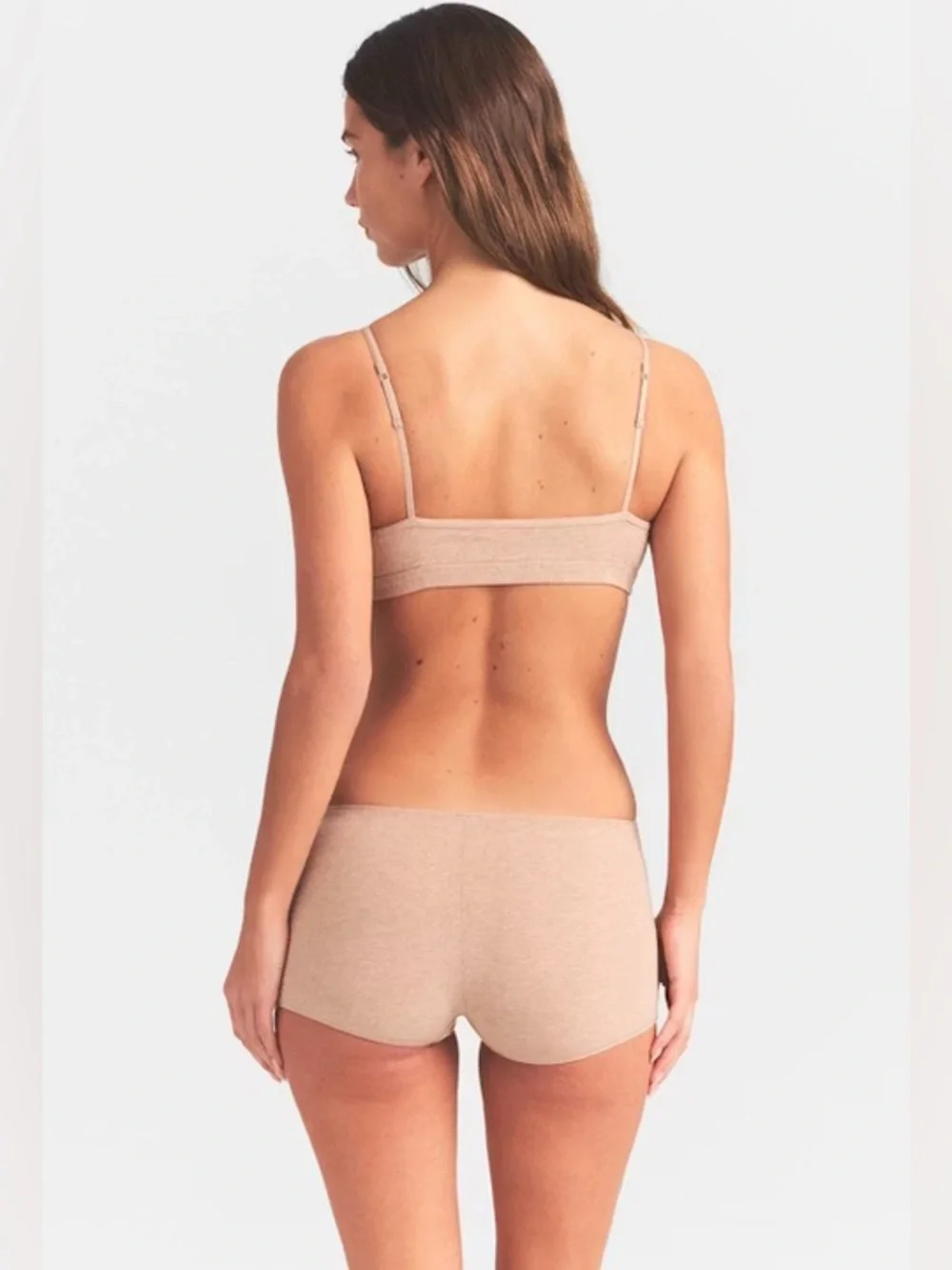 SKIMS Everyday Cotton Scoop Bralette•CLAY-HEATHER•M•BNWT IN POLY BAG